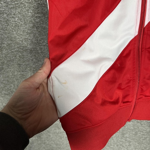 Peru National Team Soccer Jacket Mens Small Red White Umbro Track Zip Top - Picture 2 of 11